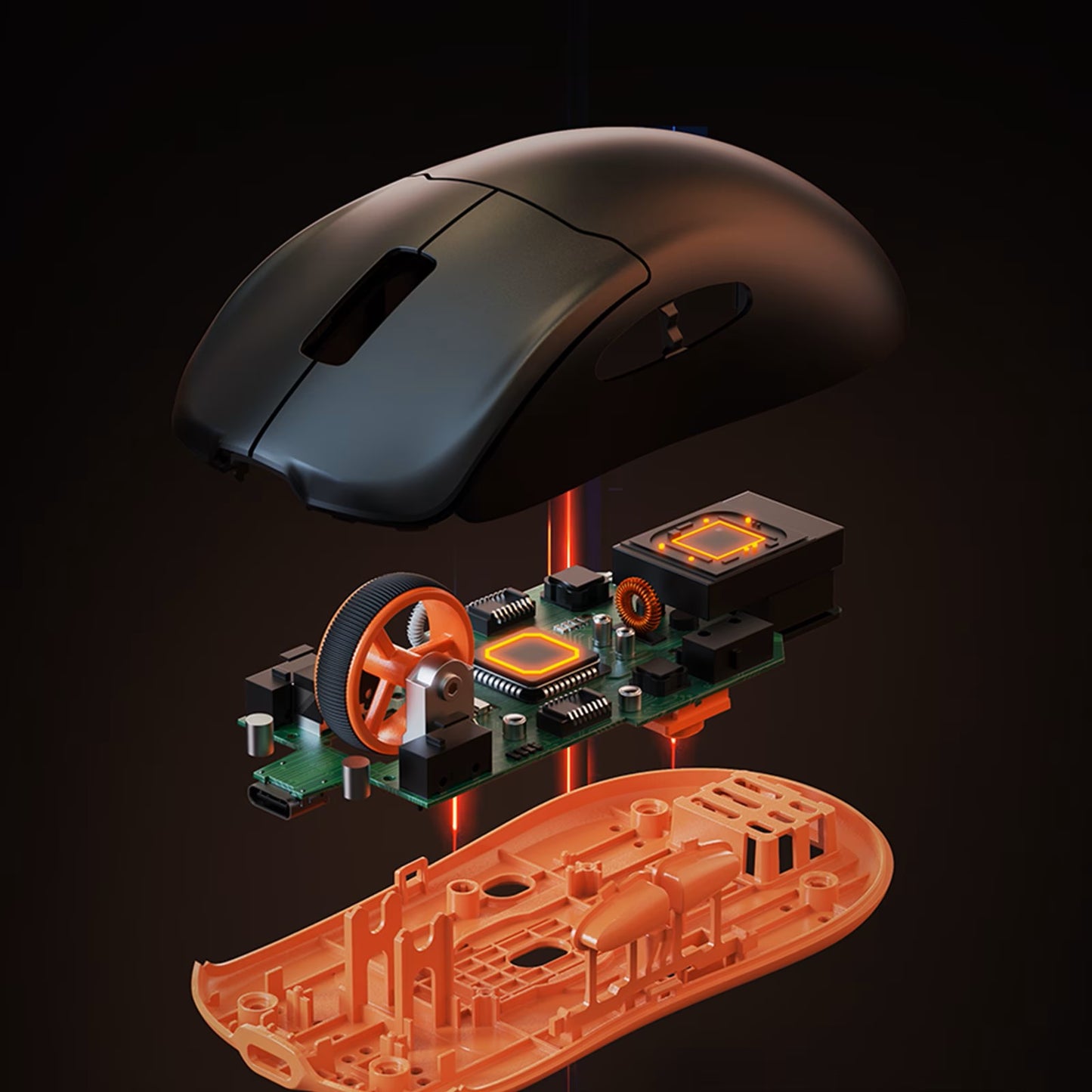 Meetion Air GW39 Gaming Mouse, Tri-Mode, with Magnetic Charging Dock, 26000DPI