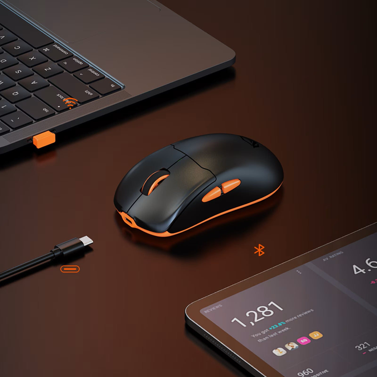 Meetion Air GW39 Gaming Mouse, Tri-Mode, with Magnetic Charging Dock, 26000DPI Meetion Air GW39 Gaming Mouse, Tri-Mode, with Magnetic Charging Dock, 26000DPI