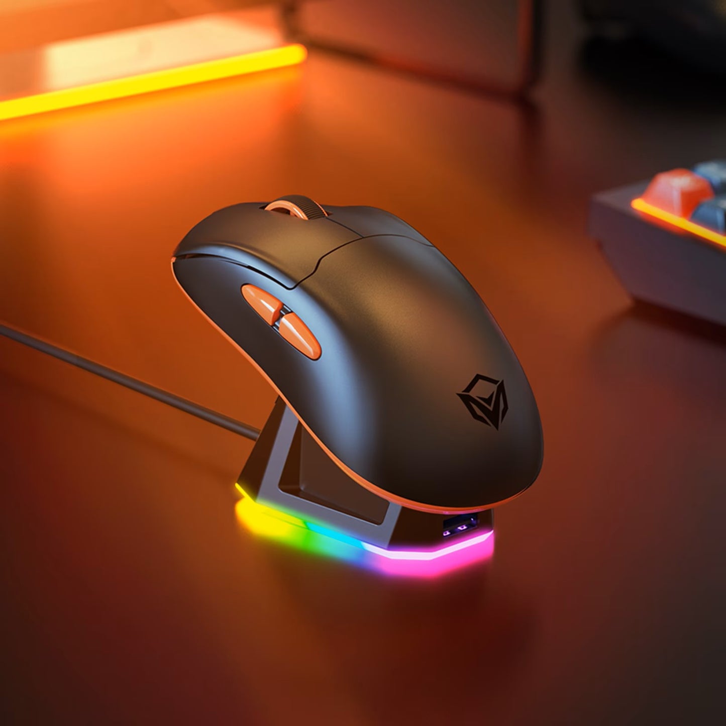 Meetion Air GW39 Gaming Mouse, Tri-Mode, with Magnetic Charging Dock, 26000DPI