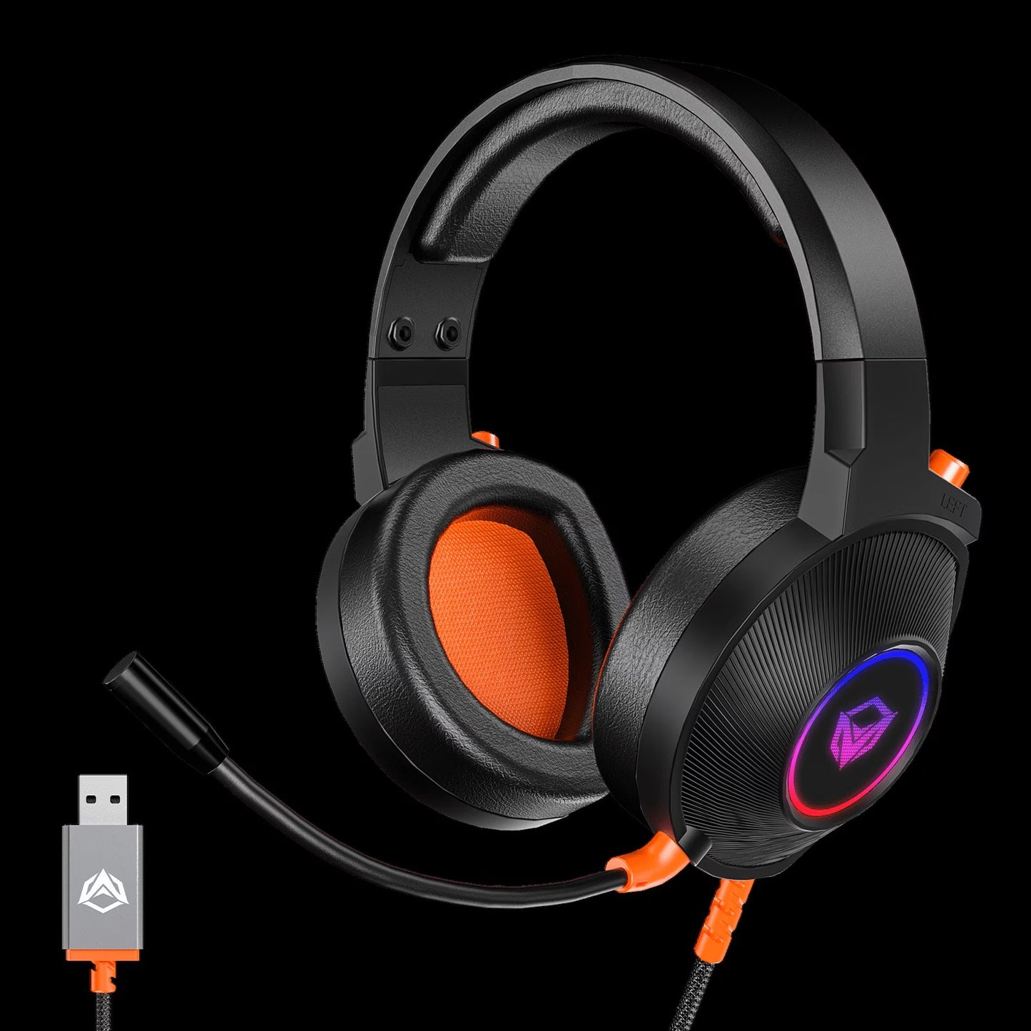Meetion MT-HP012 Virtual 7.1 Surround Sound USB Gaming Headset, RGB, 3D Sound
