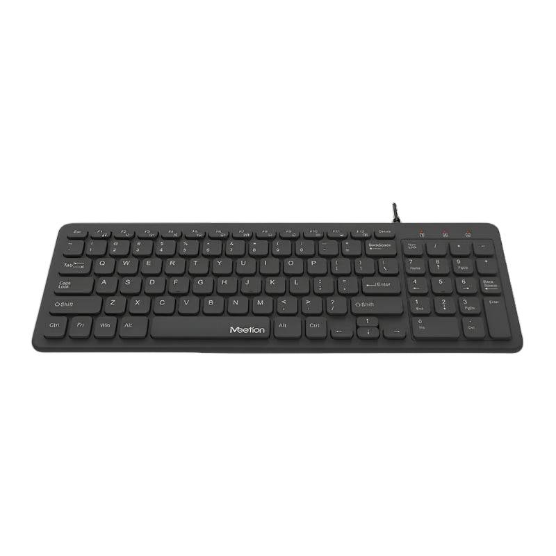 Meetion MT-K410 USB Wired Keyboard, Ultra Thin Chocolate design, Silent