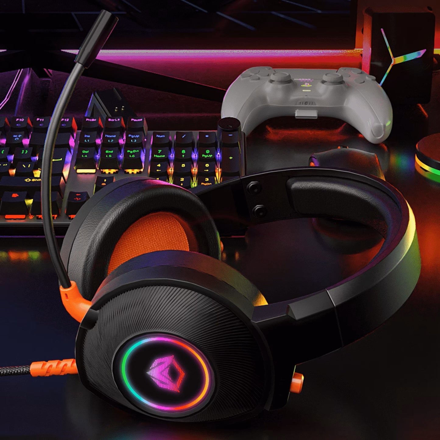 Meetion MT-HP012 Virtual 7.1 Surround Sound USB Gaming Headset, RGB, 3D Sound