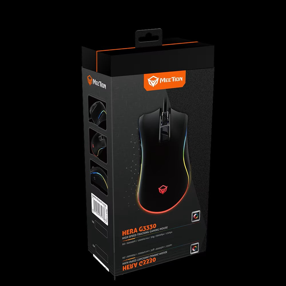 MeeTion MT-G3330 USB Tracking Gaming Mouse Hera, Resolution 8000DPI, Keys:9