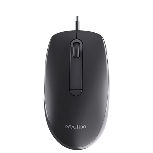 MeeTion MT-M100 USB Wired Mouse, Resolution 1200DPI, Keys: 2+1 (Wheel), Black