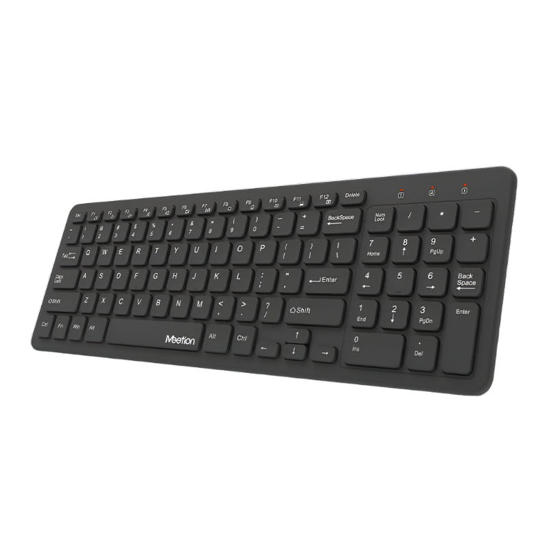 Meetion MT-WK410 USB Wireless Computer Ultra Thin Chocolate Keyboard, Slim, Silent