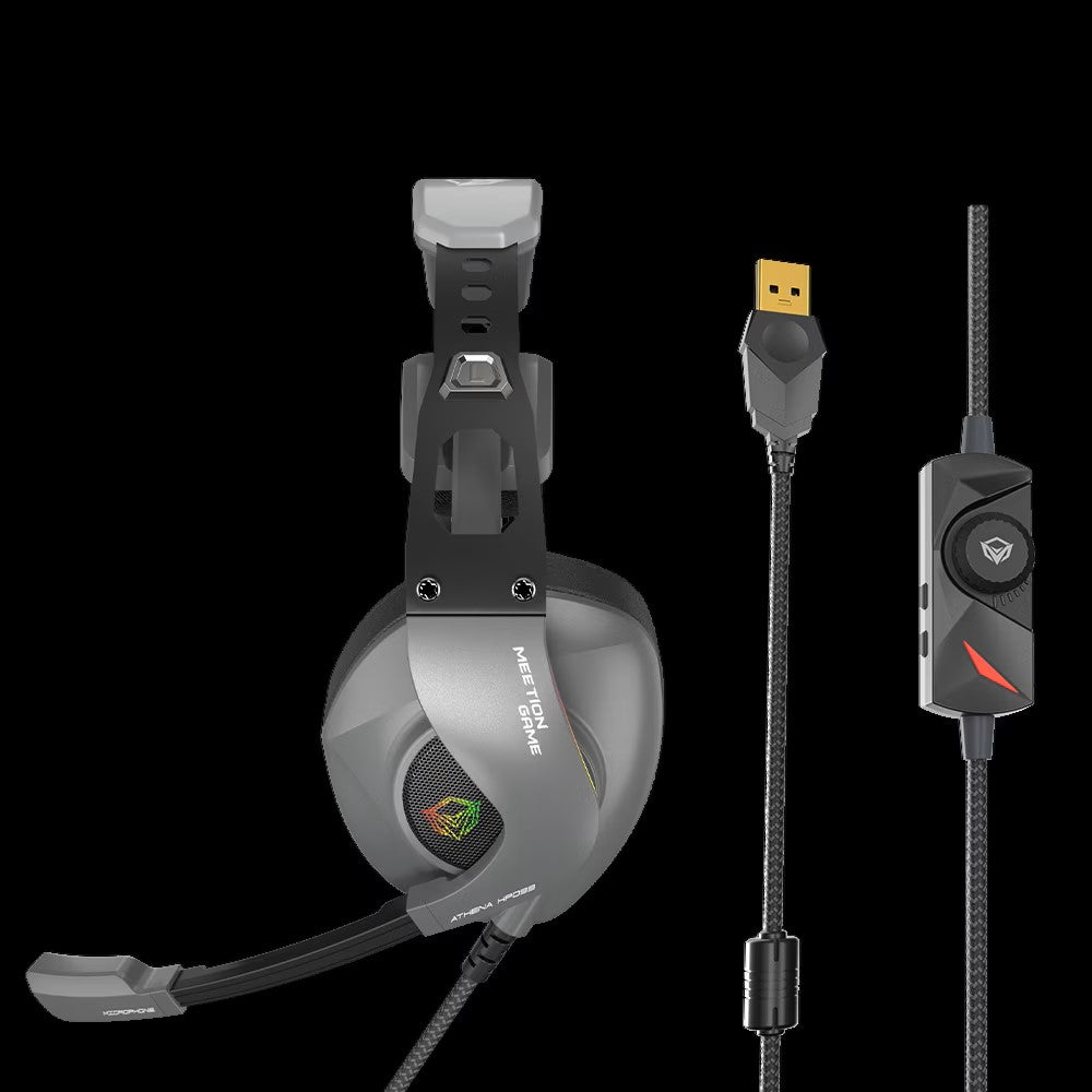Meetion MT-HP099 RGB Backlit Gaming USB Headset, Stereo Speaker, Strong & Sturdy
