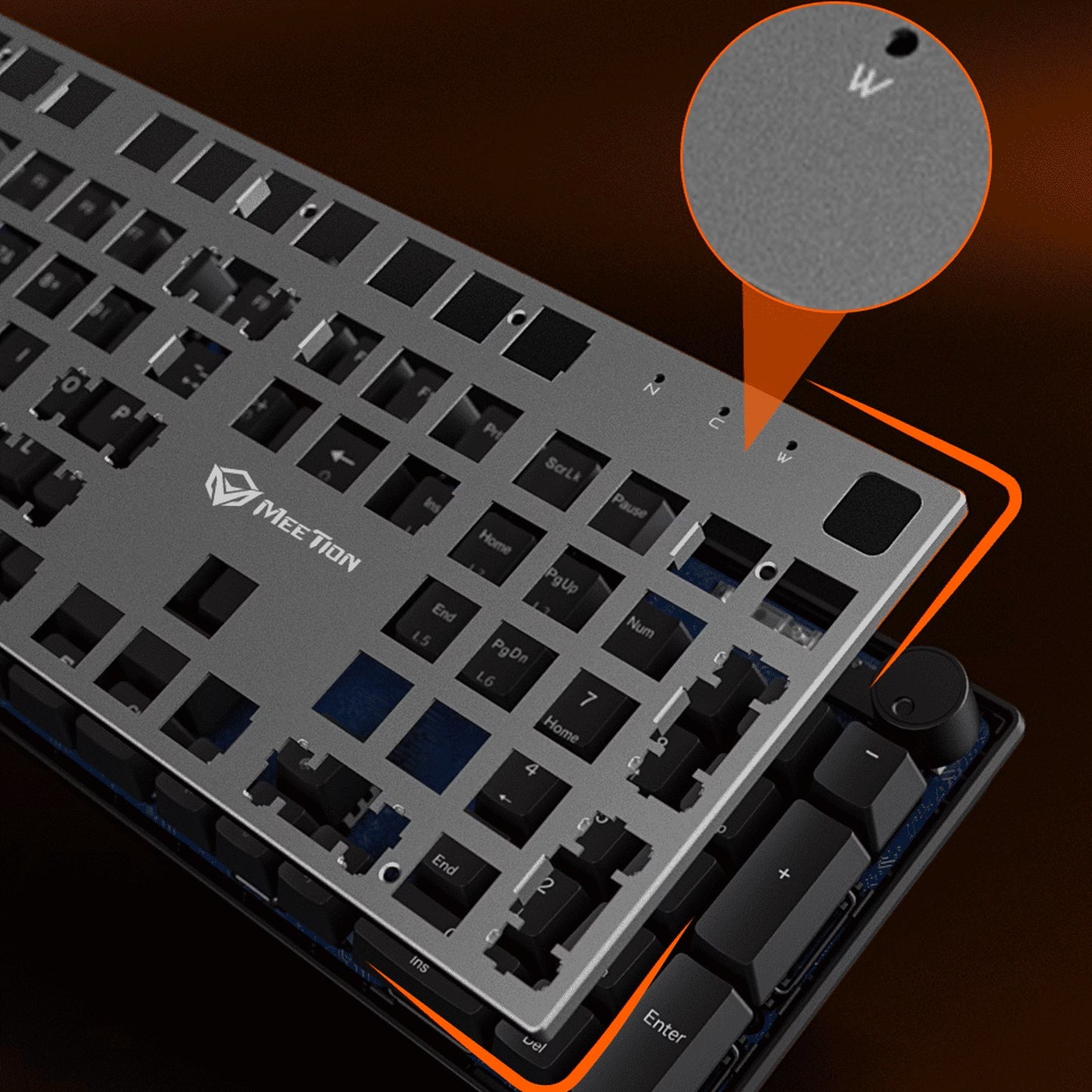 Meetion MT- MK009 Pro Hot-Swap Mechanical Gaming Keyboard, Red Switch, RGB