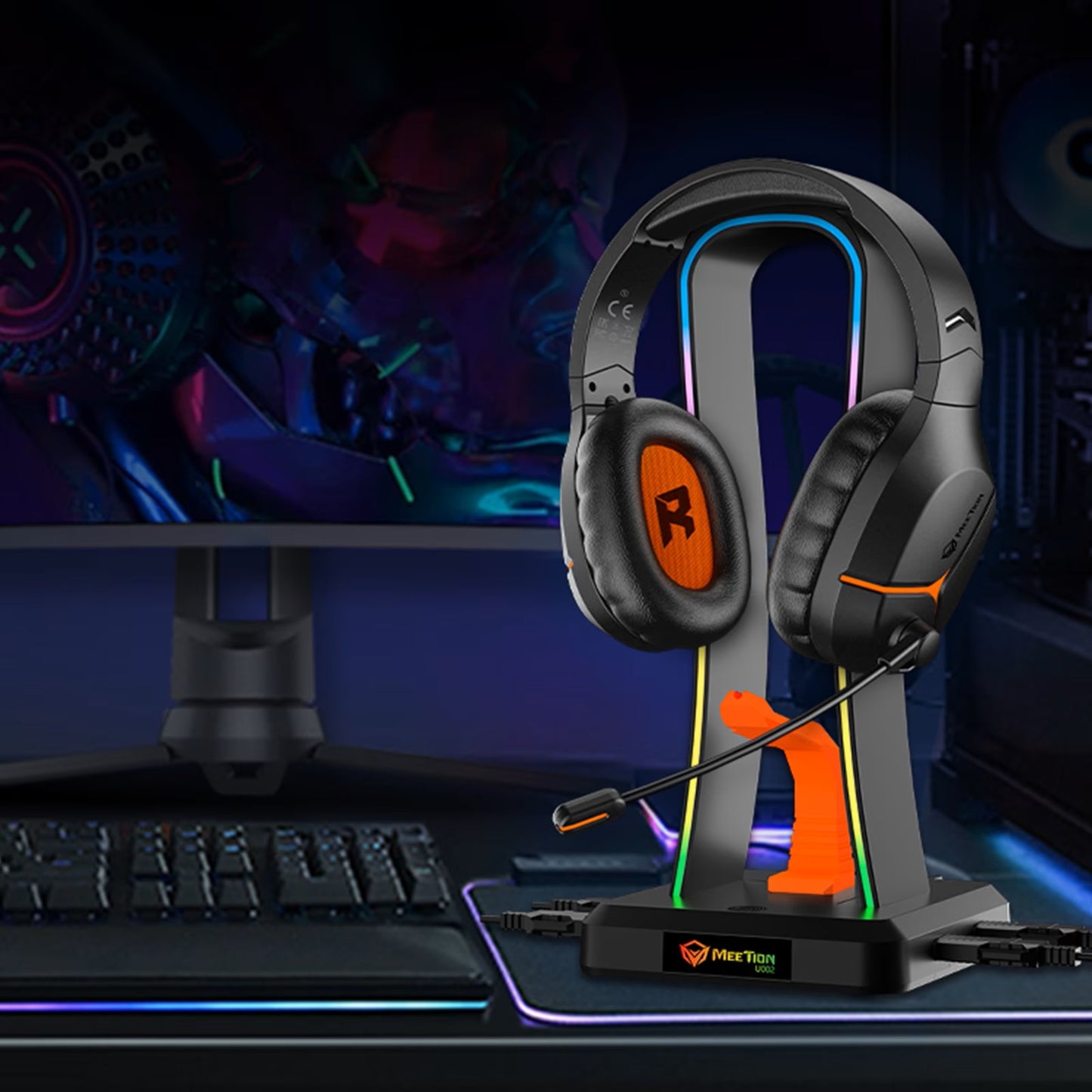 Meetion MT-BTH011 Tri-Mode Gaming Headset, Noise-Canceling Mic Battery up to 25H