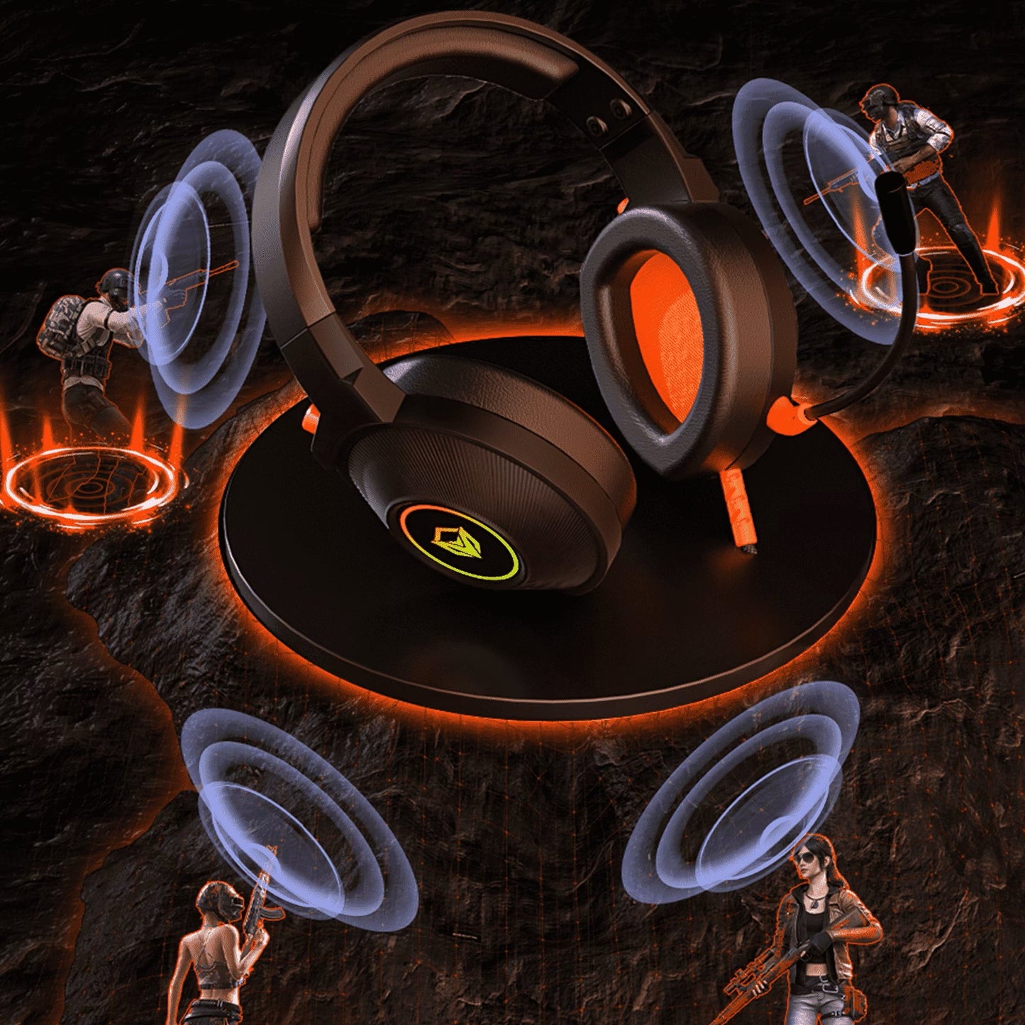 Meetion MT-HP012 Virtual 7.1 Surround Sound USB Gaming Headset, RGB, 3D Sound