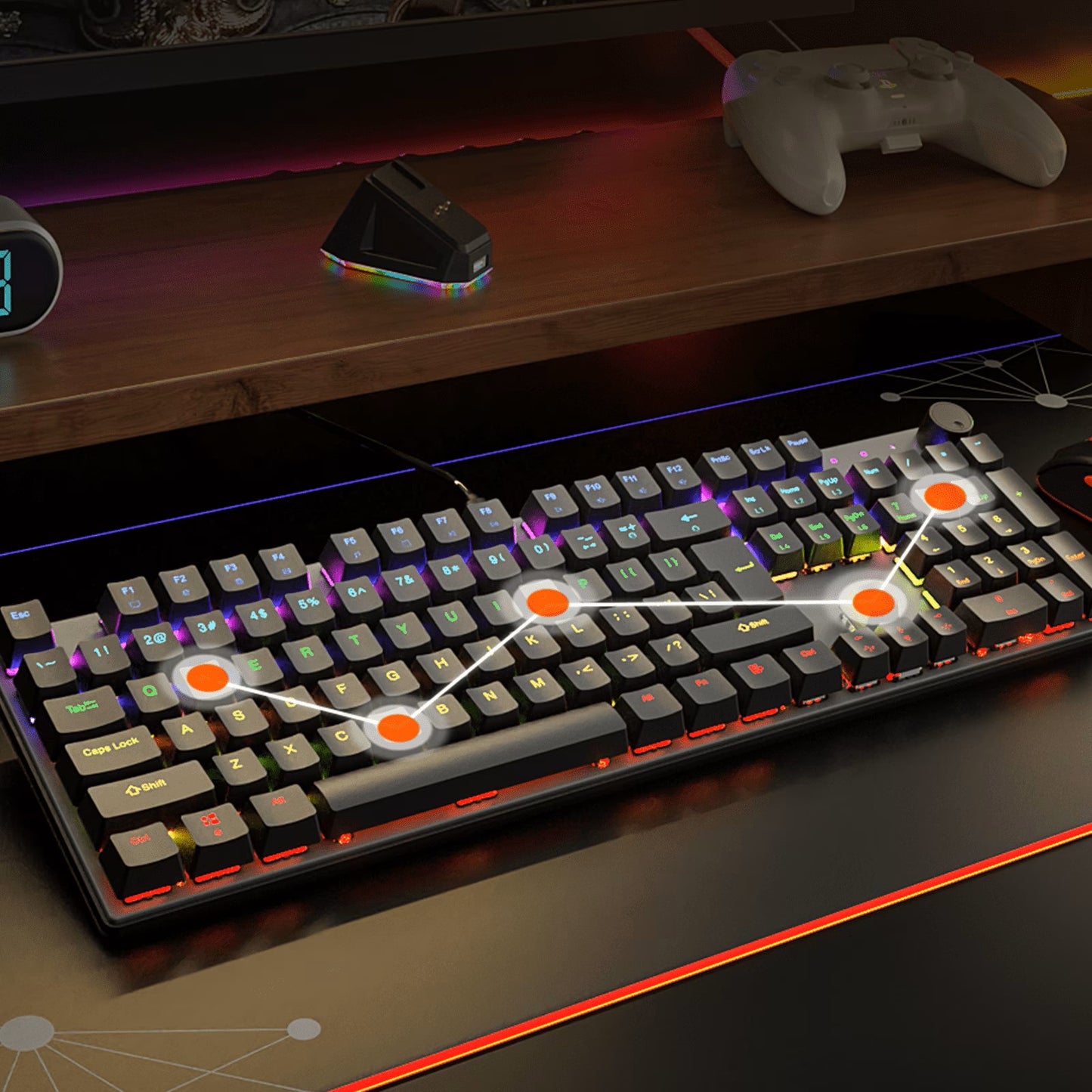 Meetion MT- MK009 Pro Hot-Swap Mechanical Gaming Keyboard, Red Switch, RGB