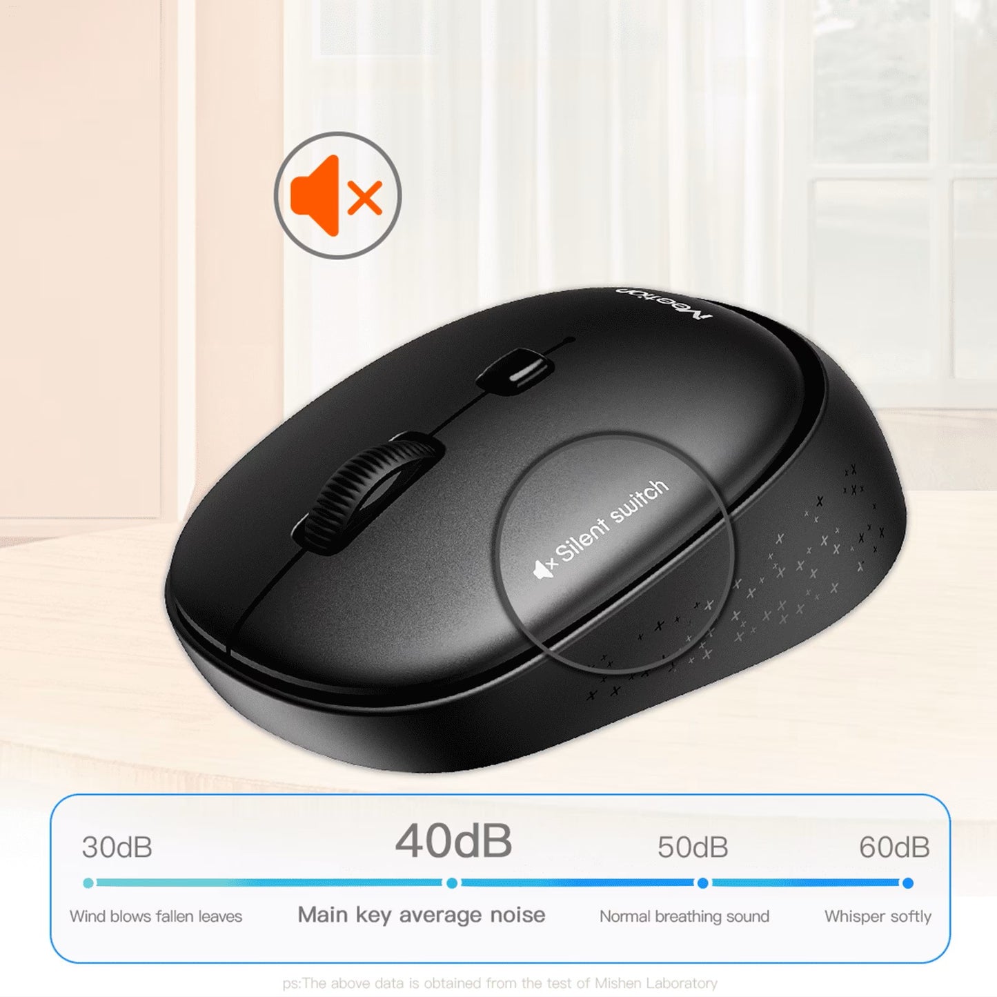 MeeTion R571 2.4ghz Wireless Office Mouse up to 10m, Responsive 1600DPI, Silent