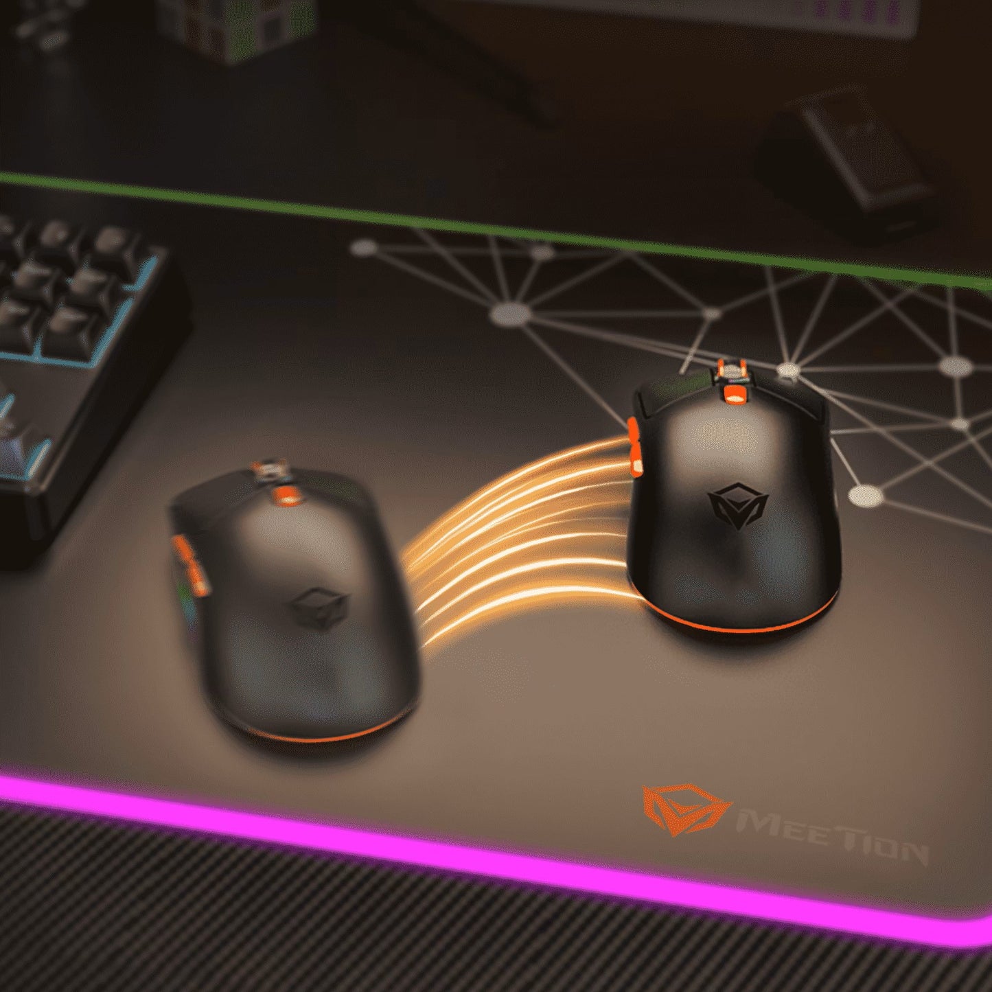 Meetion GW38 Gaming Mouse, Tri-Mode, with Magnetic Charging Dock, 8000DPI