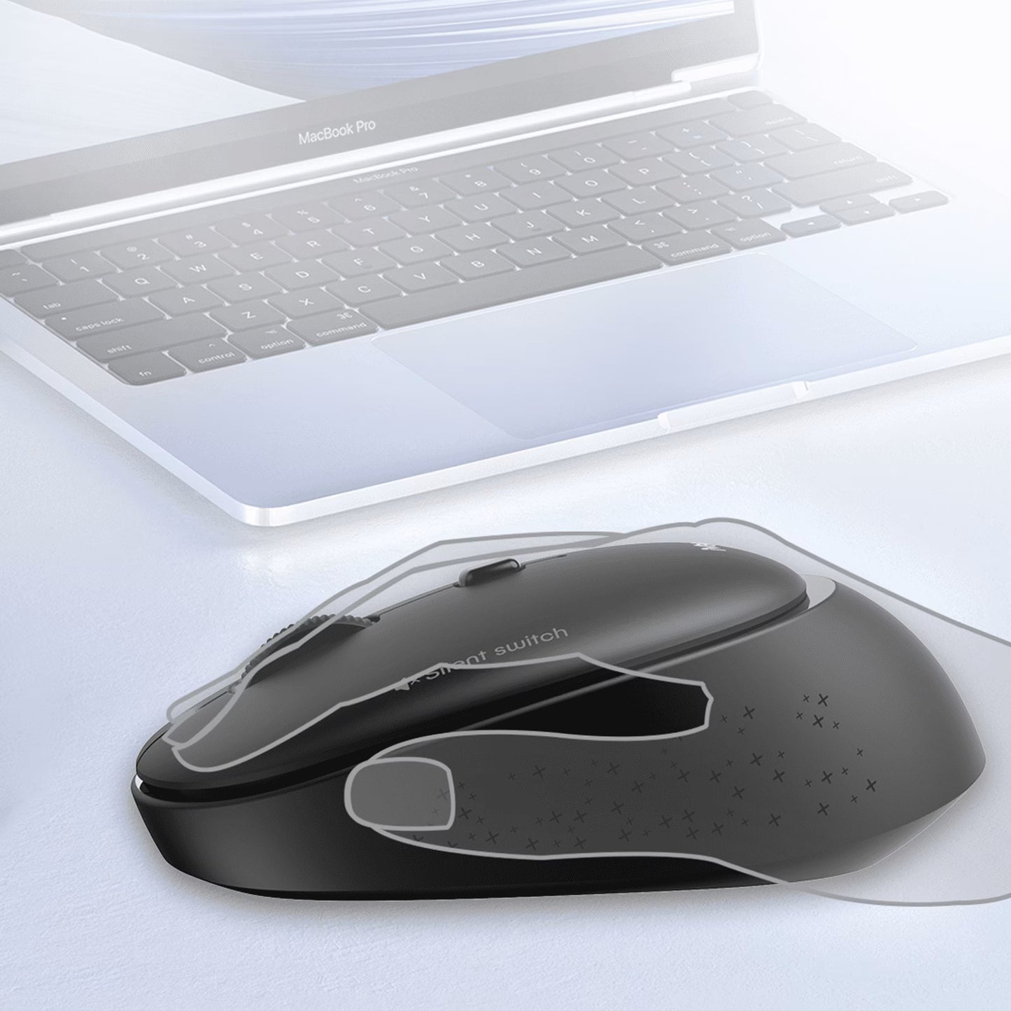 MeeTion R571 2.4ghz Wireless Office Mouse up to 10m, Responsive 1600DPI, Silent