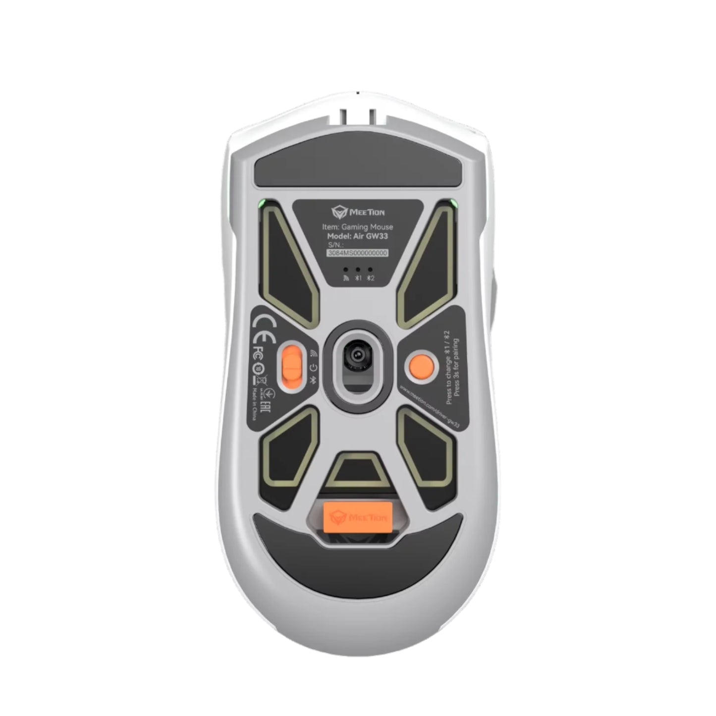 Meetion Air GW33 Gaming Mouse, 2.4GHz Wireless, Bluetooth, Wired, 10000DPI