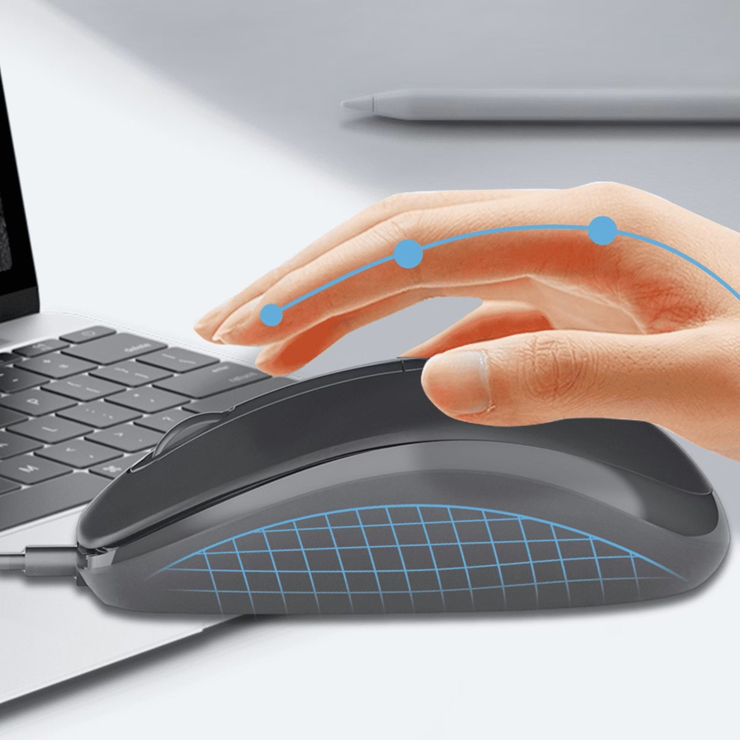 MeeTion MT-M100 USB Wired Mouse, Resolution 1200DPI, Keys: 2+1 (Wheel), Black