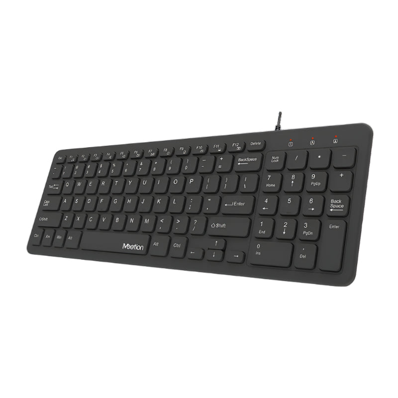Meetion MT-K410 USB Wired Keyboard, Ultra Thin Chocolate design, Silent