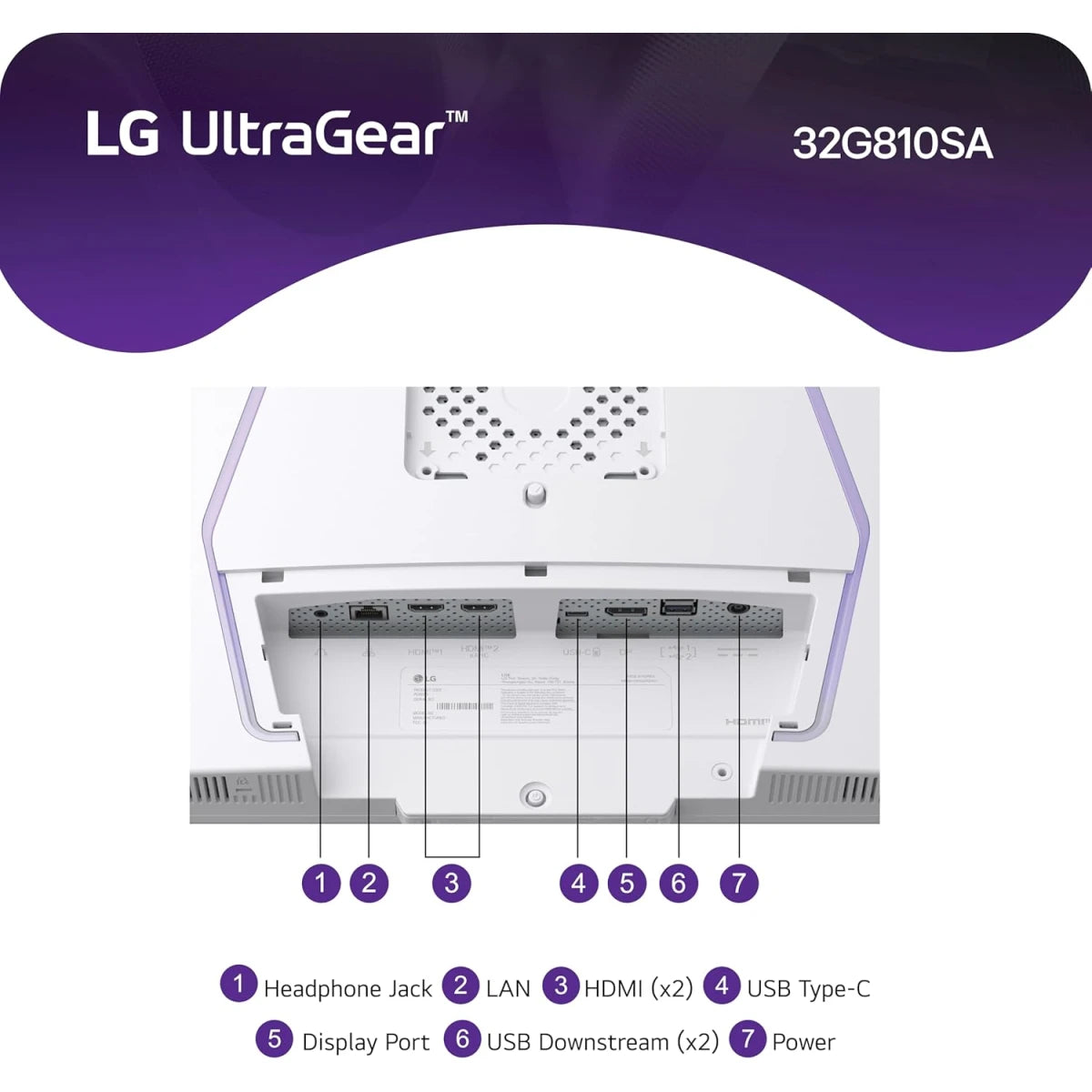 LG 32G810SA UltraGear 32" IPS UHD 4K-Adjustable Stand & Speakers -White