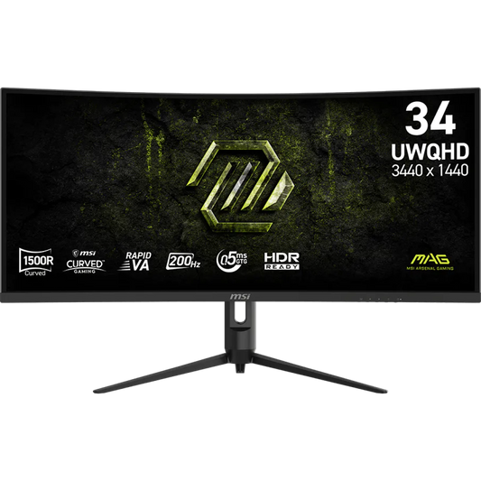 MSI MAG 342CQRF E20 34 Curved Gaming Monitor, 1500R 3K,200Hz,HDR Ready