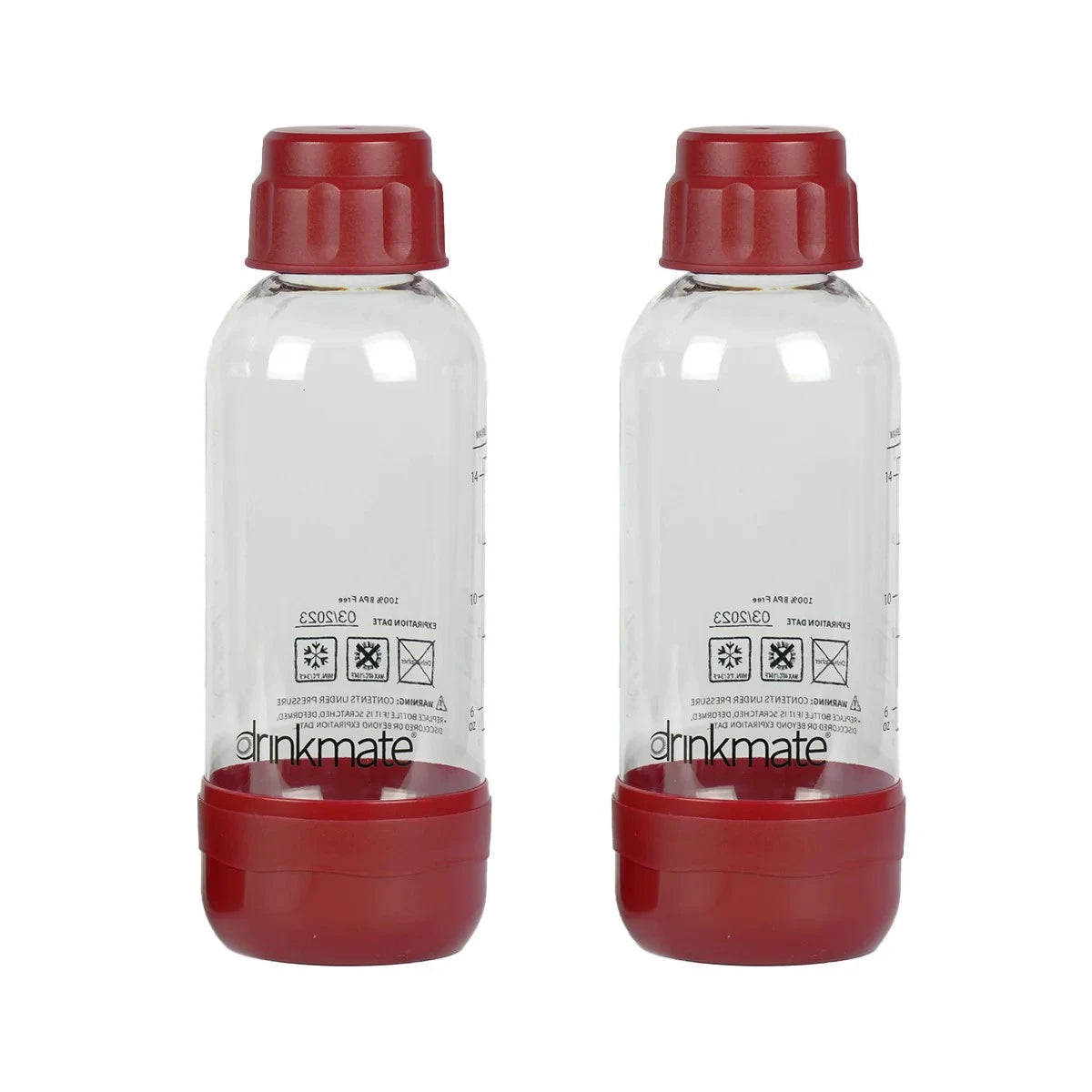 DrinkMate PET Bottles 1L Arctic Blue, RED, White or Black Twin Pack (2)