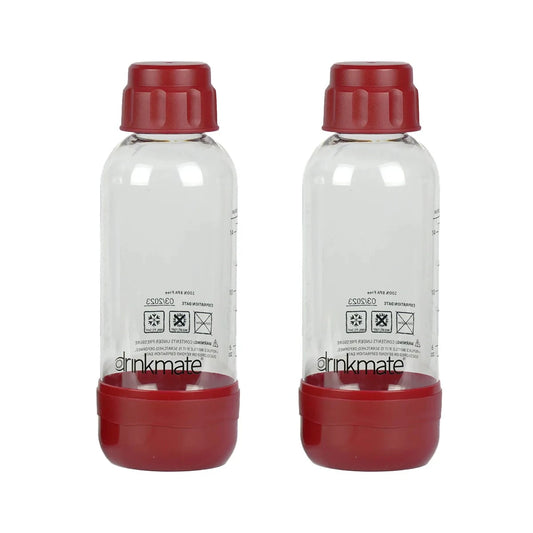 DrinkMate PET Bottles 1L Arctic Blue, RED, White or Black Twin Pack (2)