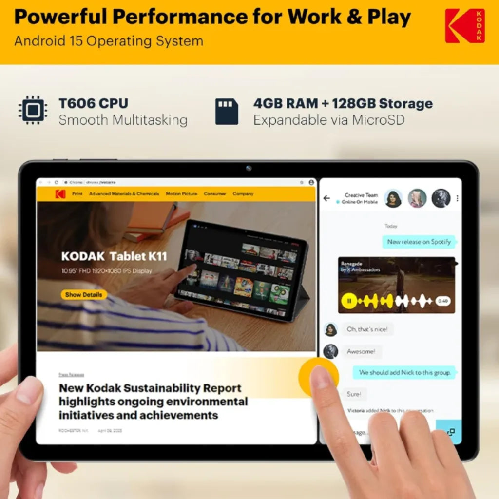 KODAK Tablet K1111.0 Android WIFI Tablet (128GB /4GB + 8G BRAM) IPS 2K KODAK Tablet K1111.0 Android WIFI Tablet (128GB /4GB + 8G BRAM) IPS 2K