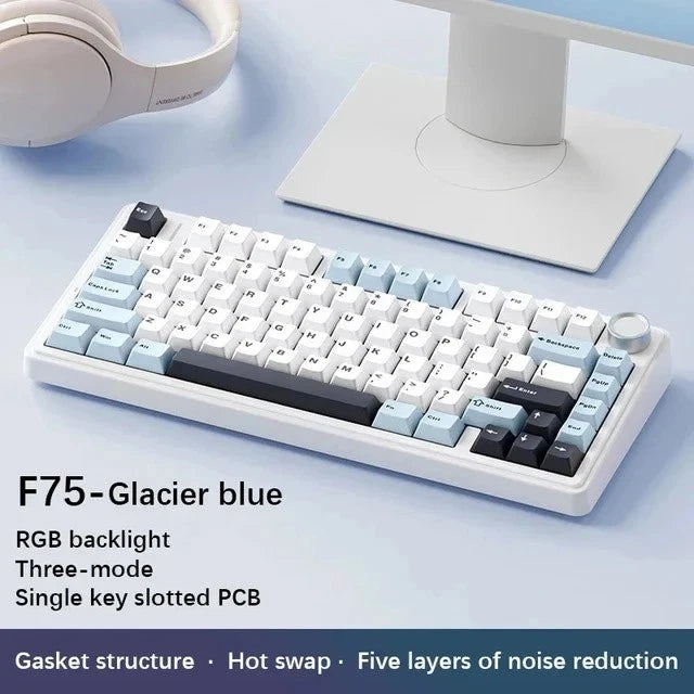 FREEWOLF F75 75% Mechanical Keyboard Wireless RGB Arabic and English Layout