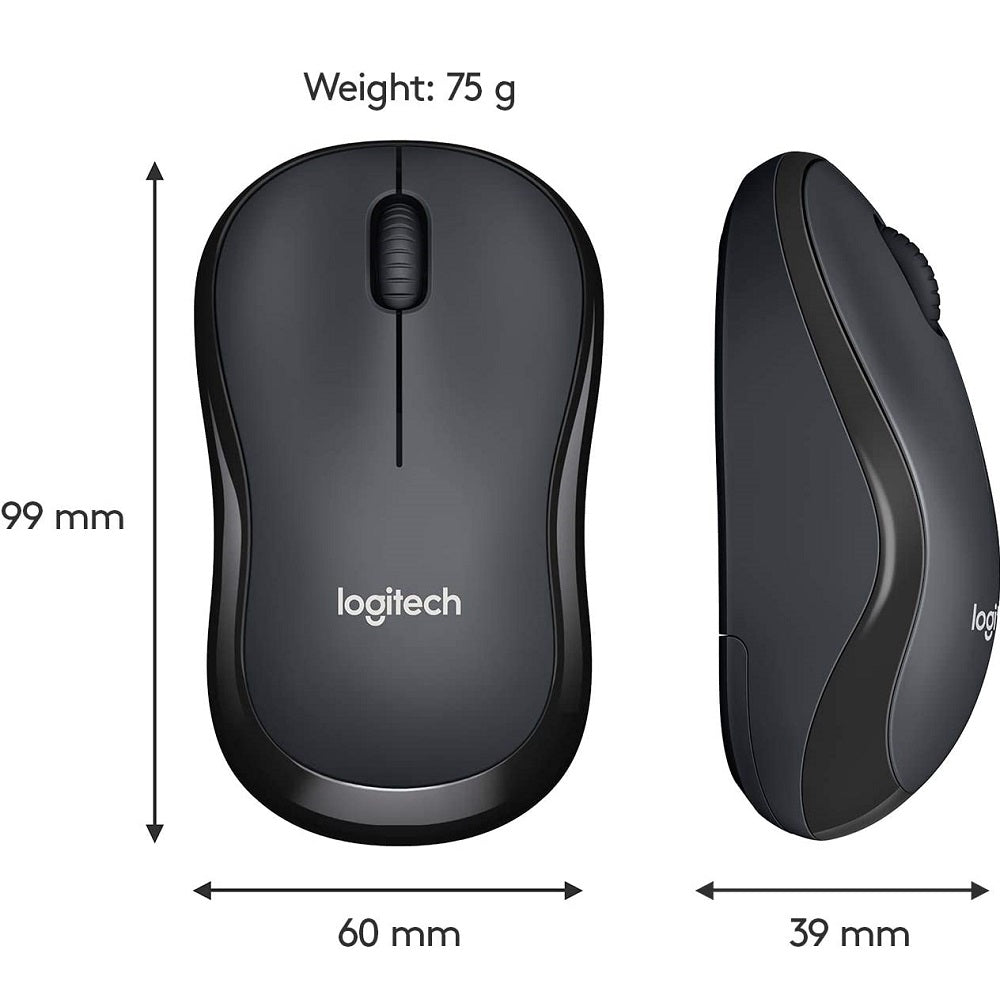 Logitech M220 Silent Wireless Mobile Mouse up to 10 meters -Black Logitech M220 Silent Wireless Mobile Mouse up to 10 meters -Black
