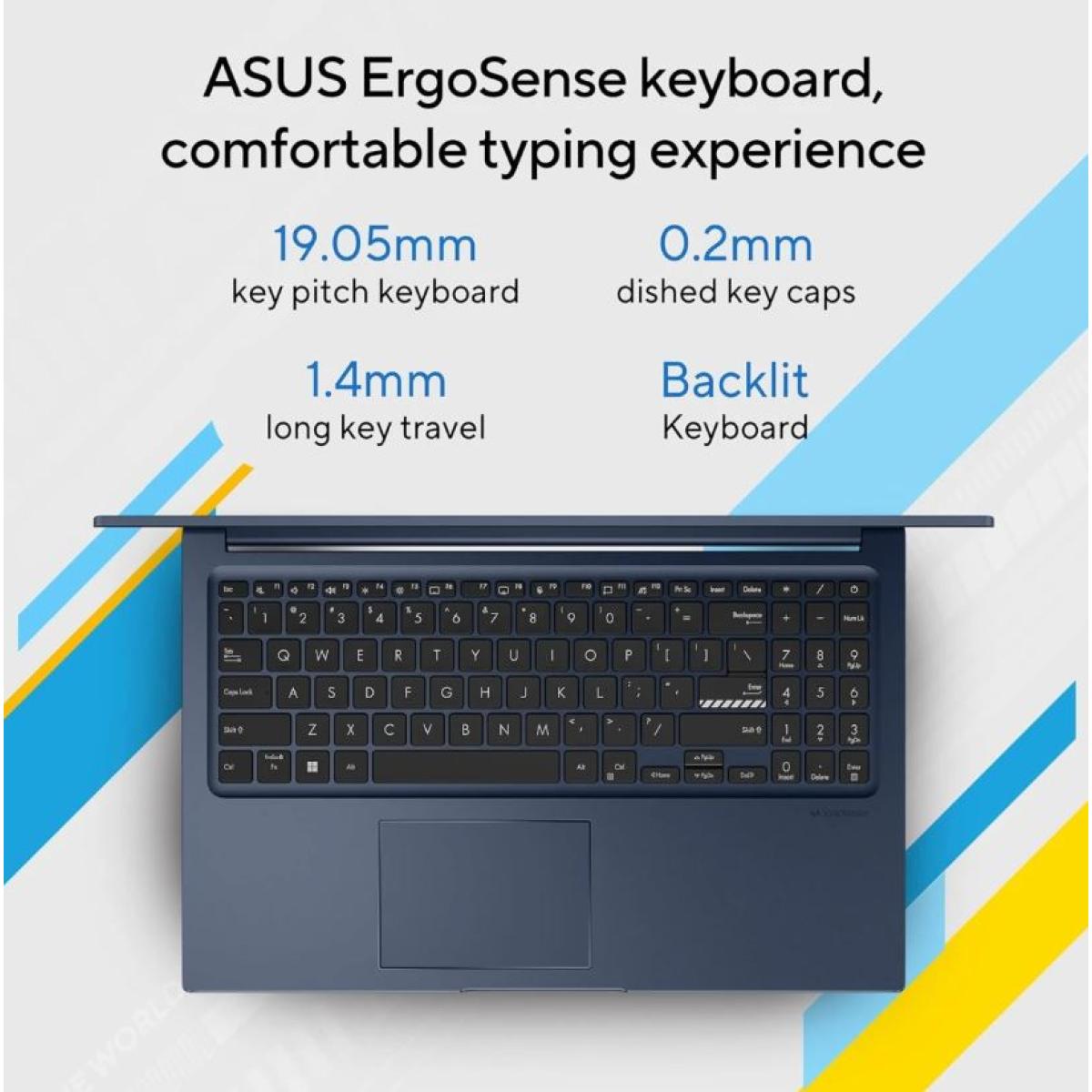 Laptop ASUS Vivobook 15 Intel Core i3-1315U (8GB -512GB) Quiet Blue