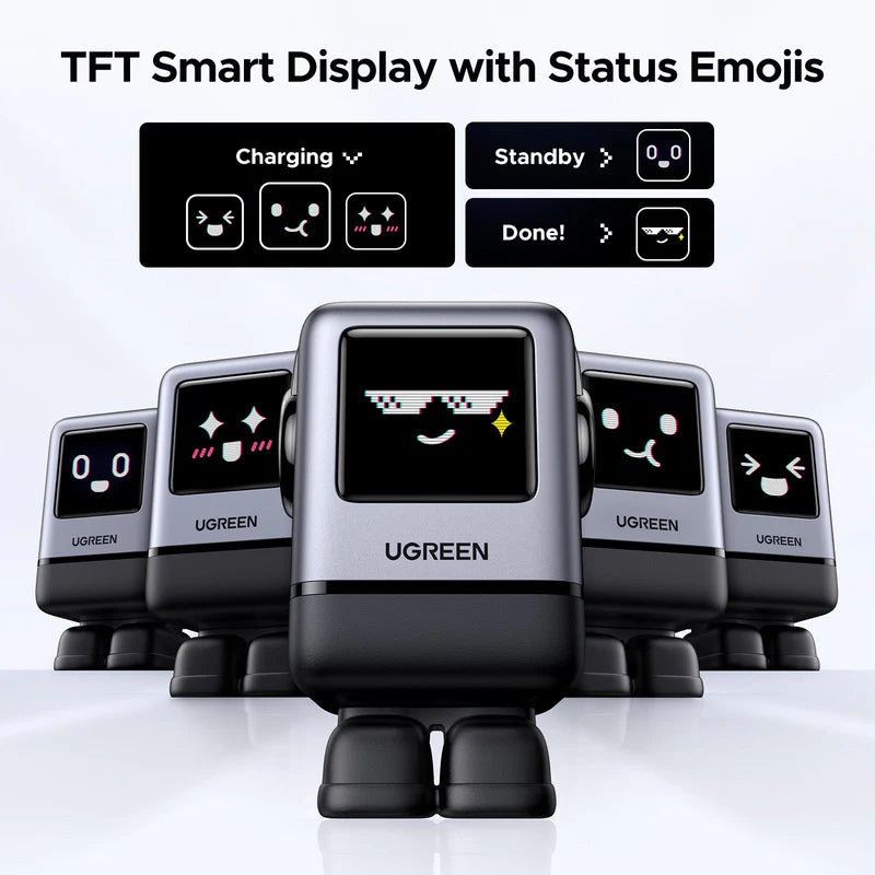 UGREEN Uno 100W 4-Port GaN Fast Charger Groovy Robot Design (Black)