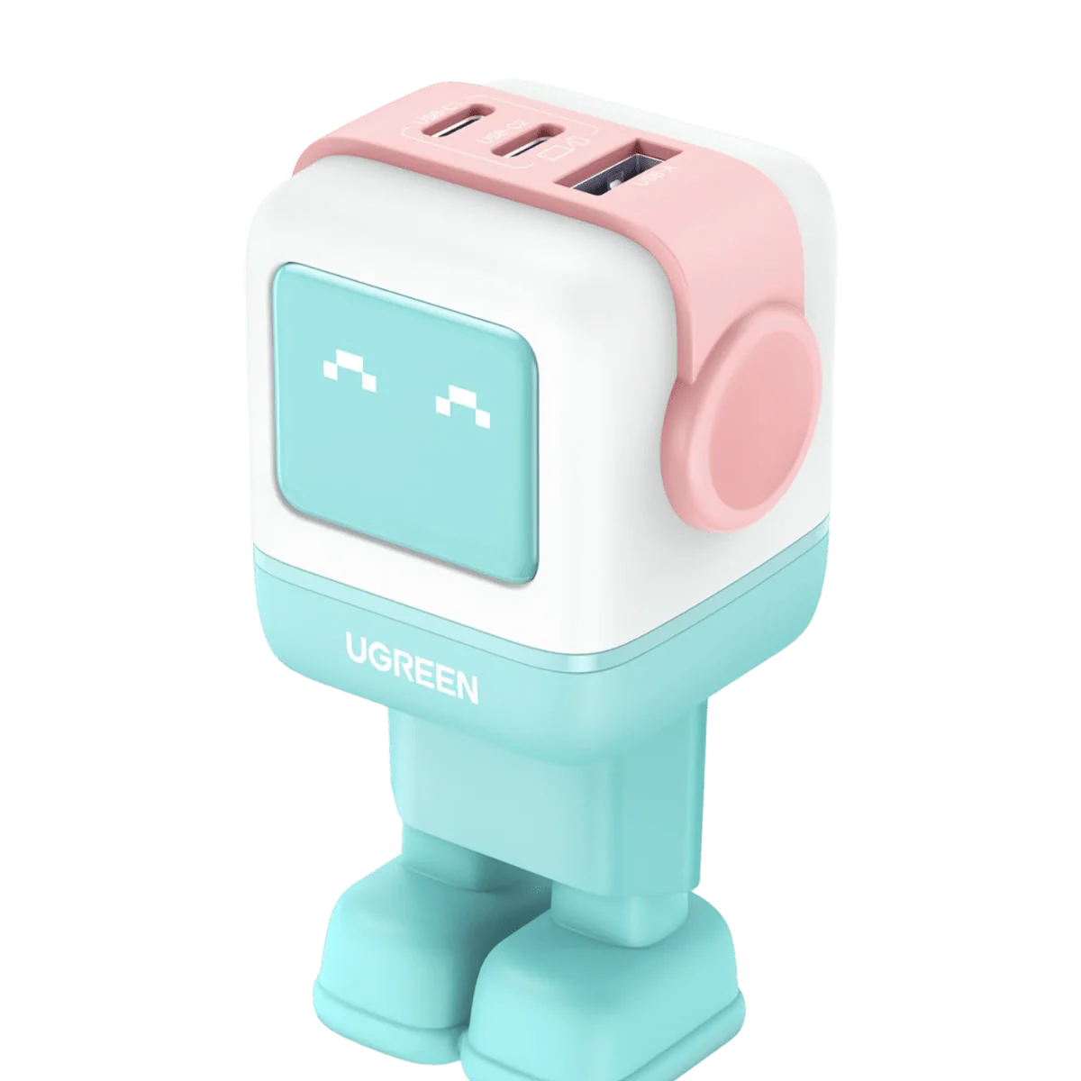 UGREEN Uno Charger 65W RobotGaN 3 Port Fast Charger Robot (EU) (Cyan)