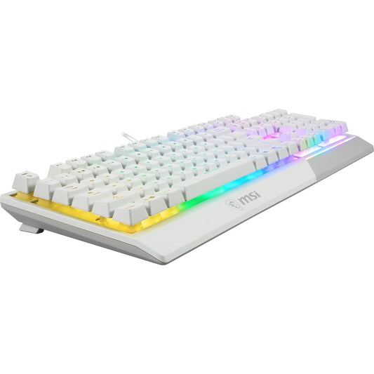 MSI Vigor GK30 RGB Gaming Keyboard, 6-Zone RGB Lighting, White